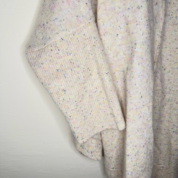 Loft Flecked Mock Neck Poncho Sweater Size Large - Picture 5 of 8